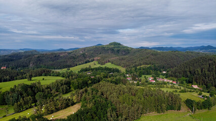 Fototapeta na wymiar Drone Photography of the mountains near Decin