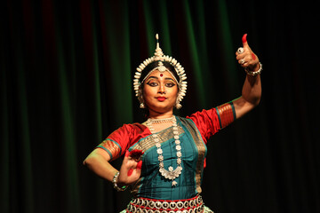 A beautiful graceful odissi dancer