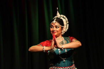 A beautiful graceful odissi dancer
