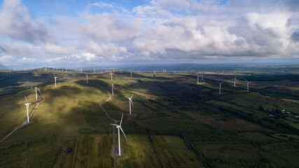 wind turbine farm in rural north county Kerry, Republic of Ireland