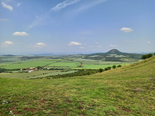 Fototapeta premium Rana mountain close town Louny, best paragliding place in the Czech republic