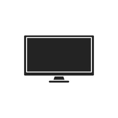 TV display black glyph icon. Electronic device. Pictogram for web page, mobile app, promo.