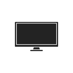 TV display black glyph icon. Electronic device. Pictogram for web page, mobile app, promo.