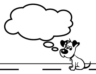 Sad puppy black flat image
