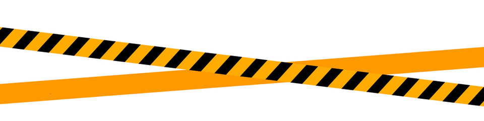 Isolated warning stripes  cordon tape on white background , stop crossing , warning signs with copy text 