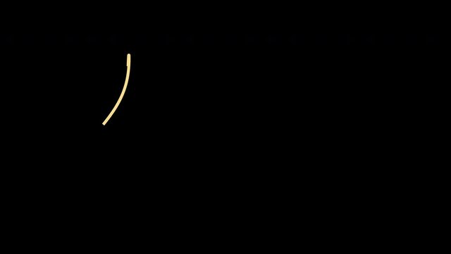 Self drawing animation of figures and digital characters hand writing. Copy space.Black background.