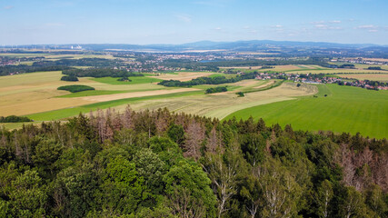 Aerial View from the Breiteberg to the Zittau mountains