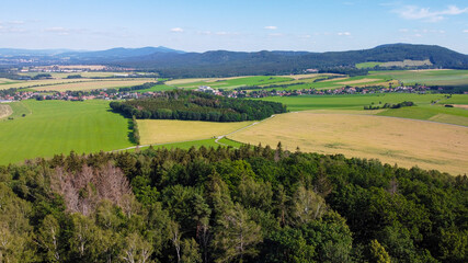 Aerial View from the Breiteberg to the Zittau mountains