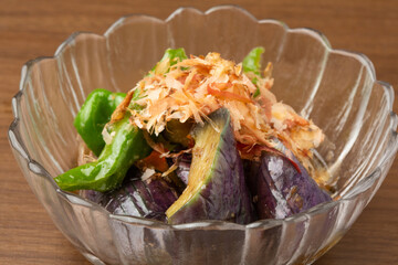 ナスと満願寺唐辛子の揚げ浸し