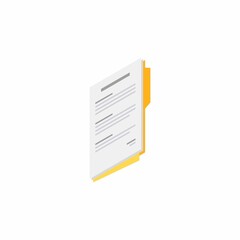 Document Isometric right view - White Background icon vector isometric. Flat style vector illustration.