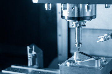The  CNC  milling machine cutting  the mold parts by solid endmill tool. The hi-precision mold and...