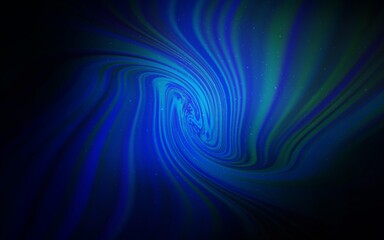 Dark BLUE vector pattern with night sky stars. Glitter abstract illustration with colorful cosmic stars. Pattern for futuristic ad, booklets.