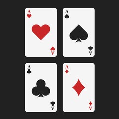 Ace Cards hearts spades diamonds clubs
