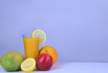 Fototapeta premium yellow smoothie - healthy fruity drink