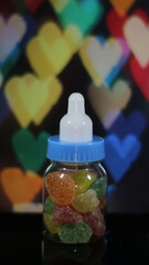 colorful glass bottles