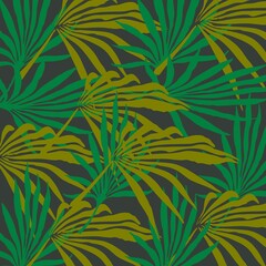 seamless green leaves pattern