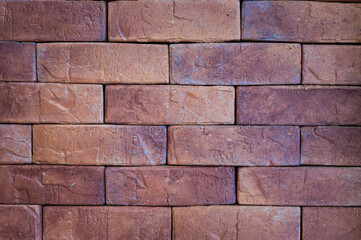 brick wall of red color background texture