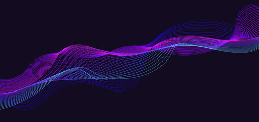 Vector dynamic background with waves lines. Bright illustration for design.Bright poster with dynamic waves. Vector illustration minimal flat style.
