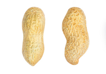  Peanut isolated  on the white background.  Dried peanut collection closeup