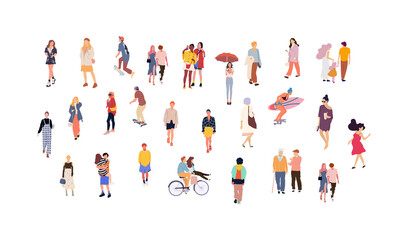 Set of crowd people. Vector isolated flat illustrations