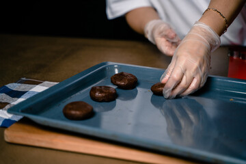 Fototapeta na wymiar Chocolate chip cookie