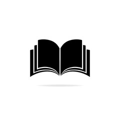 Open book icon in black. Vector on isolated white background. EPS 10