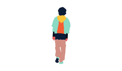 Young male fashion flat illustration. Street fashion isolated illustration