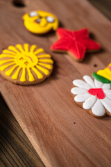 Obraz na płótnie Canvas Multi-colored pastel easter cookies