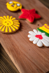 Obraz na płótnie Canvas Multi-colored pastel easter cookies