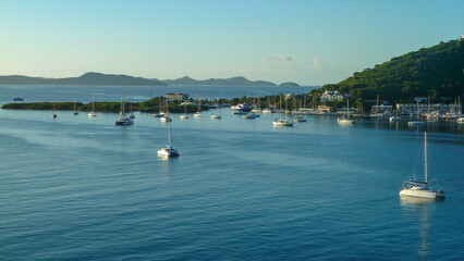 Fototapeta na wymiar Marina in Road Town Bay, Tortola, British Virgin Islands