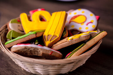 Multi-colored pastel easter cookies