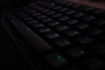 computer keyboard on black