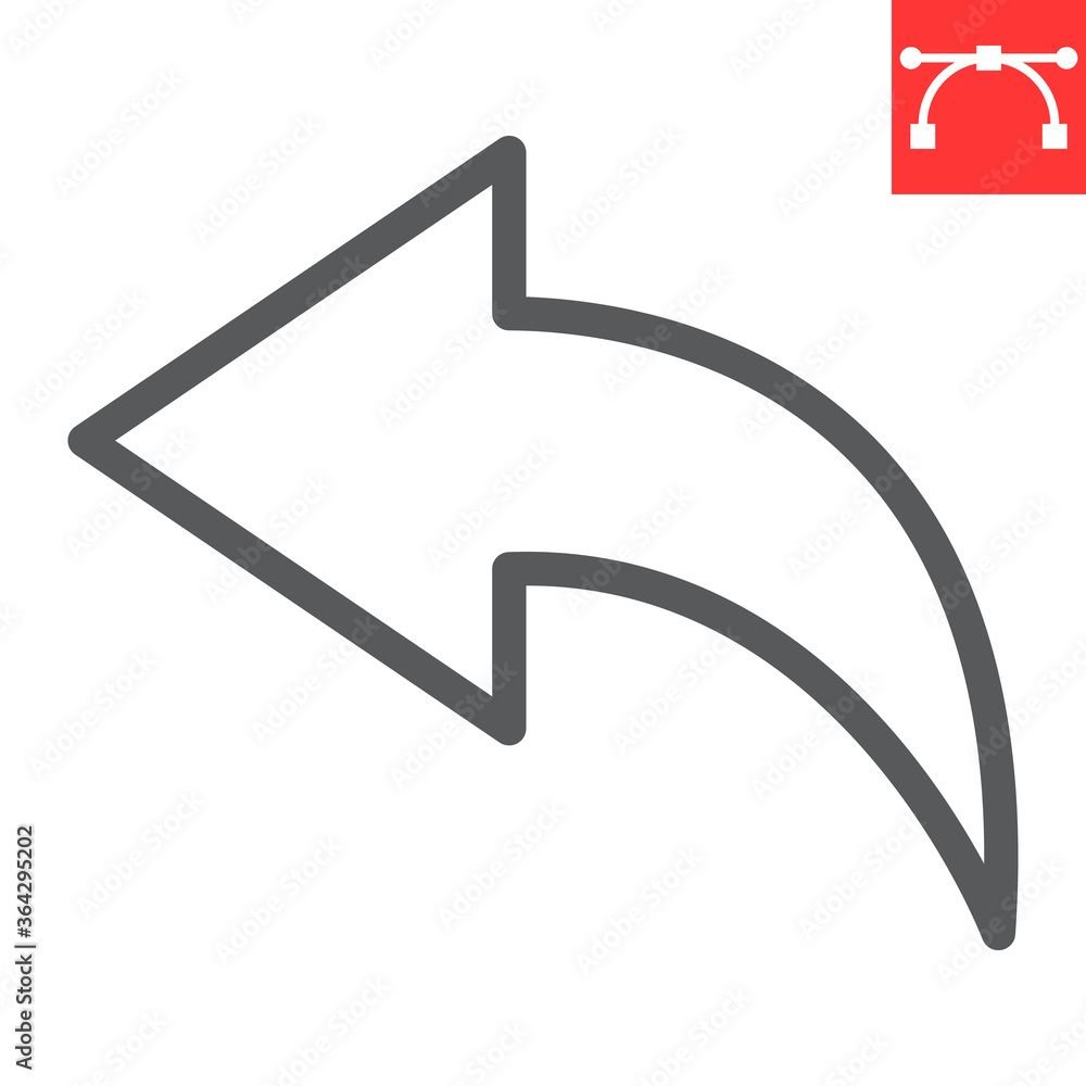 Poster go back line icon, ui and button, arrow left sign vector graphics, editable stroke linear icon, eps 