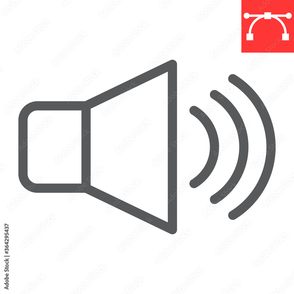 Aufkleber speaker volume line icon, ui and button, sound volume sign vector graphics, editable stroke linear i