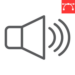 Speaker volume line icon, ui and button, sound volume sign vector graphics, editable stroke linear icon, eps 10.