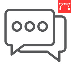 Chat line icon, ui and button, message sign vector graphics, editable stroke linear icon, eps 10.