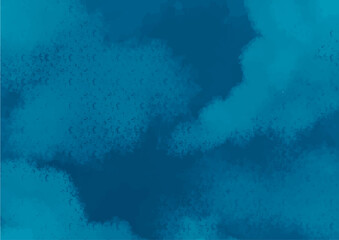 Fototapeta na wymiar 画用紙の質感のあるタッチの水彩　空と雲　