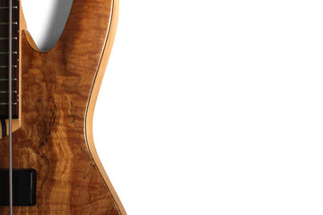 Bass guitar on a white background