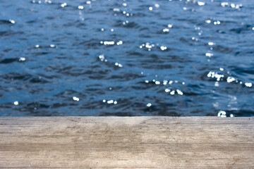 Summer blue background of the sea and waves