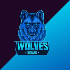 wolves mascot logo design. perfect for gaming logo, t-shirt/apparel, merchandise