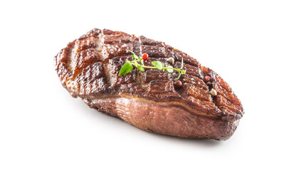 Grilled duck breast on an isolated white background