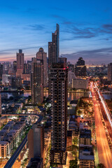 Fototapeta na wymiar Nice scene from the Condominium rooftop location next to Chao Phraya River Bangkok/Thailand