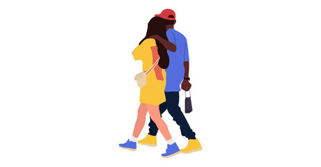 Woman street fashion flat isolated vector illustration