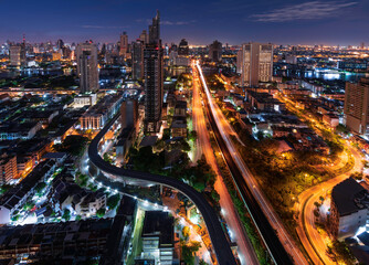 Fototapeta premium Nice scene from the Condominium rooftop location next to Chao Phraya River Bangkok/Thailand