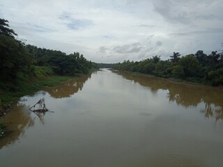 Reflecting River  water and sky in Kerala