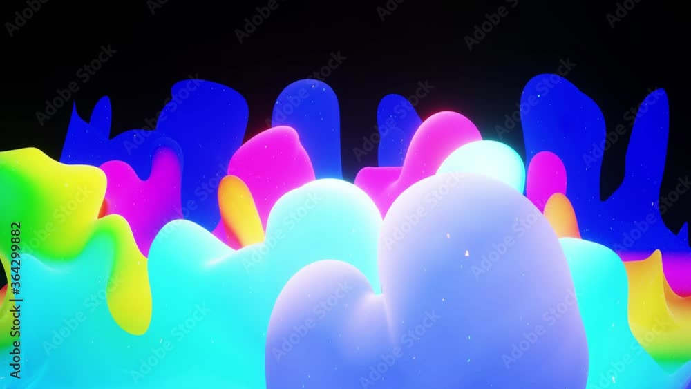 Poster smooth abstract animation of liquid gradient rainbow color in 4k. bright matte paint surface as abst