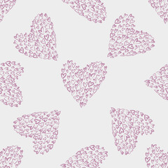 Seamless vector pattern with hearts.