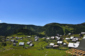 Fototapeta na wymiar HDR outdoor landscape photography of mountain vilage