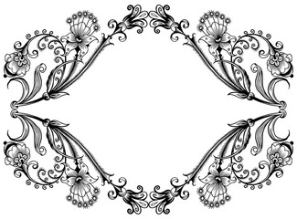 Floral vector vintage border. Frame design.