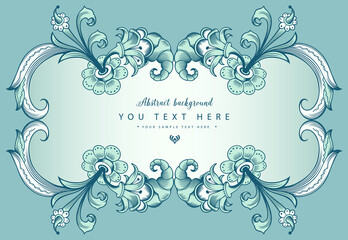 Floral hand drawn vector border